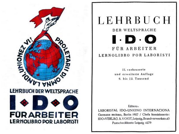 Zwei Titelseiten von 'Ido por laboristi'